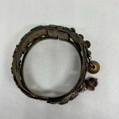 High-end Quality Mid Century Russian Gold Oak Leaf Acorn Clamper Bracelet Dangle