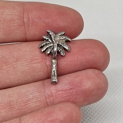 925 Sterling Silver Palm Tree Sliding Charm Pendant Slider