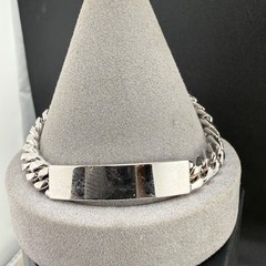 Vintage ID Bracelet Silver Tone NOT Engraved Adjustable 8.5”