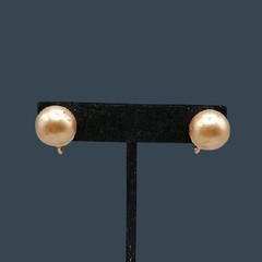 Vintage KJL Faux Pearl Stud Clip On Earrings Elegant Signed Kenneth Jay Lane