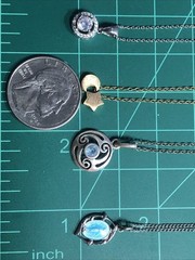 b53. 925 Sterling, GF, Mix material, Enamel, Pearl, Stone 8 chain Necklaces.