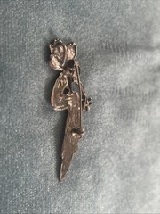 Vintage sterling silver Fairy winged Floral Pendant Pin 925