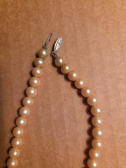 Vintage Japan Single Strand Faux Pearl Round Bead Choker Necklace 15.5 inch
