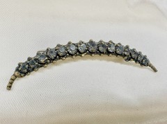 Antique Victorian Brooch Pin Crescent Moon Love Luck Paste Stones C Clasp Read