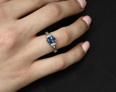 Fine 1.97ct GIA Certified Blue Sapphire & 0.50ct Diamond Platinum Ring Size 6.5