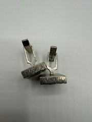 Sterling Silver Rectangle Bullet Back Vintage Cufflinks for Men
