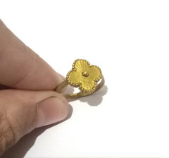 Handmade Enchanted Clover Ring Copper For Women Golden Clover Charm Design