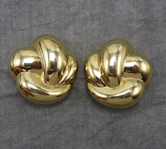 F.O. Fernando Originals Earrings Vintage Gold 1.25 in Nuggets Statement 178f