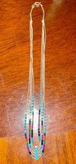 Vintage Navajo Sterling Silver Turquoise Coral Pearl Necklace, 17.5 in