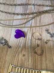 Vintage Estate Jewelery Lot Untested Gold Plated Chains 18 K GP Bail, 925