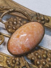 ANTIQUE ART NOUVEAU DECO Grape NEIGER CZECH GLASS JEWEL SASH PIN BROOCH7.5*4.5cm