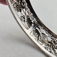 Art Deco Bangle Filigree Design with Mose Agate 1933 J.J. White Mfg. [7911]