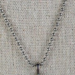 Vintage Blue Whale Plastic Button Pendant Necklace 29 in Ball Bead Chain