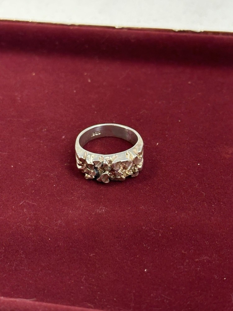 Vintage 925 Sterling Silver Smoky Quartz Cluster Ring Size 6 6.2g