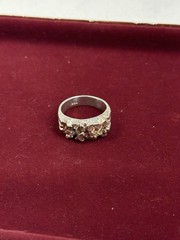 Vintage 925 Sterling Silver Smoky Quartz Cluster Ring Size 6 6.2g