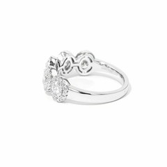 1.36CT Oval Cut Lab Created Diamond Wedding Bridal 14Ct White Gold Finish Ring