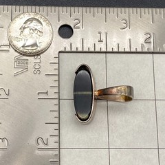 Vintage Modernist Tiger Eye Sterling Silver Dimensional Ring Size 5.25