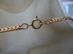 GOLD TONE SLIDE CHAIN W DANGLE GOLD TONE CIRCLES NECKLACE #32/11