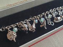 12 Days Of Christmas Charm Bracelet Sterling Silver Finish Toggle Clasp In Box
