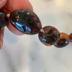 Natural Baltic Cherry Amber Graduated Bead Necklace 23” 60g Vienna Estate
