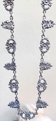 WONDERFUL Antique Italian Designer Ornate .800 Silver Floral Link Necklace