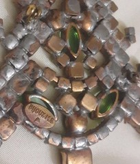 Vintage Bijoux MG Jeweled Czech Christmas Tree Brooch Rare Beautiful