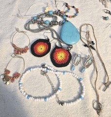 50 Pc Southwest Jewelry Turquoise Amethyst Labradorite Larimar Rhodonite Jasper