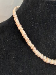Vintage Puka Shell Choker Necklace Barrel Clasp 15 Inch Circa 1970s – 80s