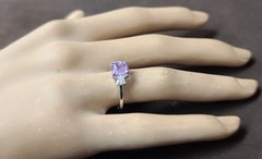 Vintage 14K White Gold Engagement ring 1.81ct.Natural Lavender Purple Sapphire