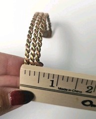 Vintage Copper And Brass Twisted Cuff Bracelet 3 Strand Boho Style Unisex