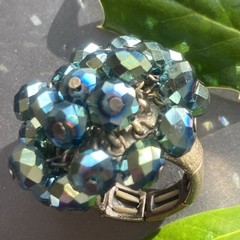 Vintage Ring Estate Jewelry Pre-owned Purple Briolette Crystal Cha-Cha Any Size