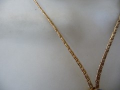 GOLD TONE SLIDE CHAIN W DANGLE GOLD TONE CIRCLES NECKLACE #32/11
