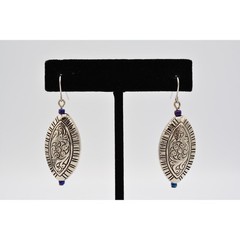 Vintage Dangle Earrings Silver Tone Beaded Shiny Pattern Cocktail 1990s BinAK