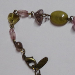 Vintagek Pink & Yellow Beads & Gold Tone 17.5″ Necklace – VCLM