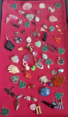 whole bunch jewelry charms pendants gemstones vtg lot crystal perfume bottle #1