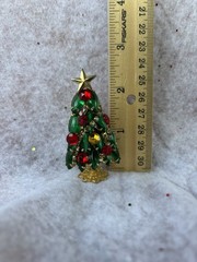 Vintage Juliana Delizza Standing Christmas Tree Brooch, Pin, Excellent