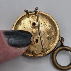 Vintage Retractable Watch Holder Brooch Pin Charm Pendant Gold Tone Victorian