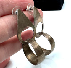 Vintage Mexico Taxco 925 Sterling Silver Geometric Teardrop Dangle Earrings #12