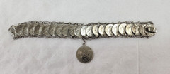 Vintage Mexican 1974 20 Centavos 1979 10 Centavos Coin Bracelet 7”