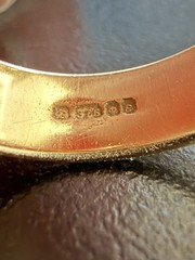 Vintage 9K Yellow Gold Buckle Ring, Size 8 4.2g