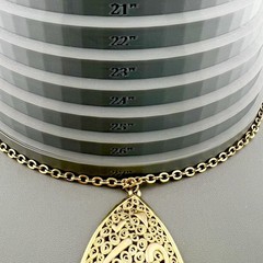 Vintage Boho Necklace Filigree Geometric Pendant Bar Tassel Fringe Gold Tone 27”