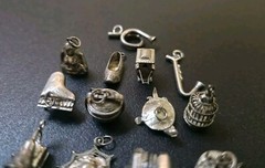 Victorian Silver Plate Charm Set