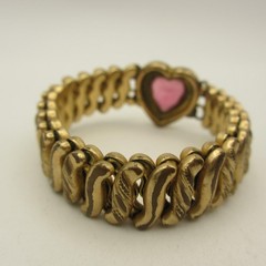 Vintage Carmen Sweetheart Bracelet Red Heart Expansion WWII Era BROKEN LINK