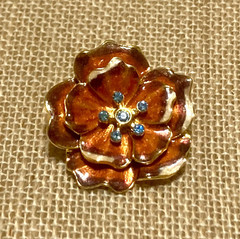 MMA RC Enamel Flower Brooch Blue Crystal Metropolitan Museum Royal Collection