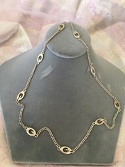 VTG Guess Designer Fashion Necklace Letter G Stations Silver Tone Metal Alloy