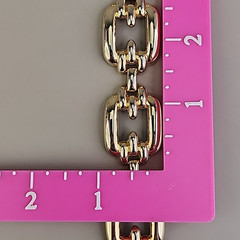 Vintage Chain Bracelet 21mm Glossy Gold Tone 7.25″