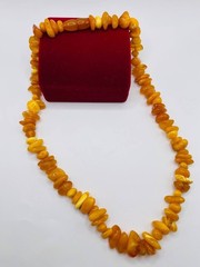 Vintage necklace Natural Amber Egg Yolk Baltic Beads