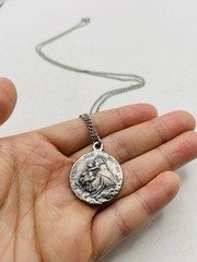 Vintage Saint Anthony Pray For Us St Christopher Protect Us 24” Necklace
