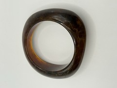 Vtg Lucite Acrylic Tortoiseshell Chunky Bracelet Asymmetrical Resin Swirl A