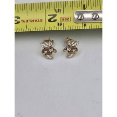 Bucky Badger Earrings Madison Wisconsin Pin Gold Football Sports 1/2in Vintage